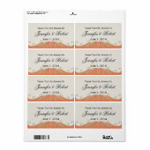 Peach and Sage Elegantes Scroll Wasser Flasche Eti (Vorne)