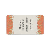 Peach and Sage Scroll Wedding Lip Balm Label Adressaufkleber (Vorne)
