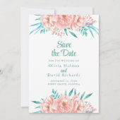 Peach and Turquoise Save the Date Card (Vorderseite)
