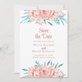 Peach and Turquoise Save the Date Card (Vorderseite)