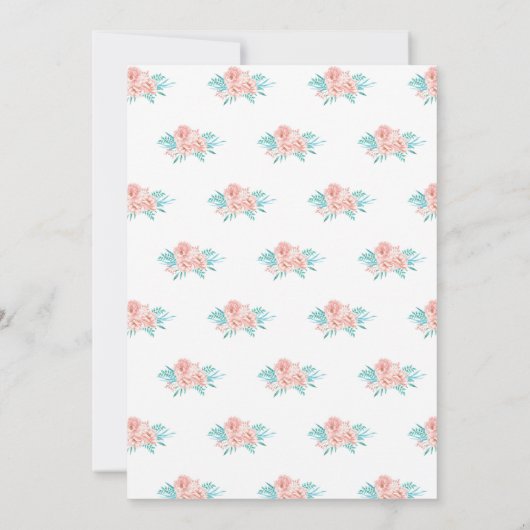 Peach and Turquoise Save the Date Card (Rückseite)