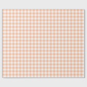 Peach and White Country Gingham Geschenkpapier (Flach)