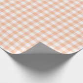 Peach and White Country Gingham Geschenkpapier (Ecke)
