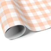 Peach and White Country Gingham Geschenkpapier (Rolleneckpunkt)