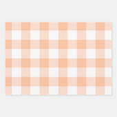 Peach and White Country Gingham Geschenkpapier Set (Vorderseite 3)