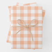 Peach and White Country Gingham Geschenkpapier Set (Beispiel)