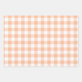 Peach and White Country Gingham Geschenkpapier Set (Vorderseite)