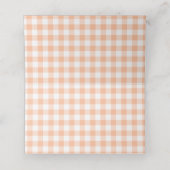 Peach and White Country Gingham Platzkarte (Innenseite Aufgefaltet)
