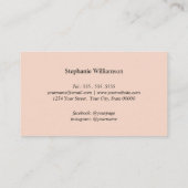 Peach and White Elegante Moderner Hochzeitsplaner Visitenkarte (Rückseite)