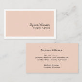 Peach and White Elegante Moderner Hochzeitsplaner Visitenkarte (Vorne/Hinten)