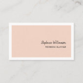 Peach and White Elegante Moderner Hochzeitsplaner Visitenkarte (Vorderseite)