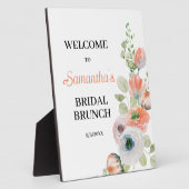Peach and White Floral Bridal Brunch Welcome Fotoplatte (Seite)