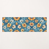 Peach and White Floral Yoga Mat Yogamatte (Vorderseite (Horizontal))