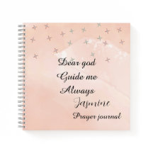 Peach and white personalized prayer journal