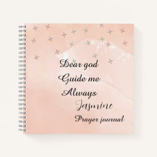 Peach and white personalized prayer journal notizblock