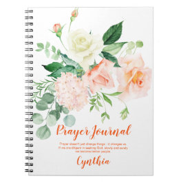 Peach and White Roses Greenerity Prayer Journal Notizblock