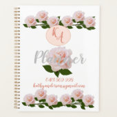 Peach and White Roses Persönlicher Planer (Vorderseite)