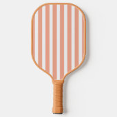 Peach and White Striped Pickleball Paddle (Rückseite)