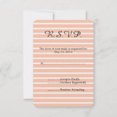 Peach and White Stripes Wedding RSVP (Vorderseite)