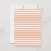 Peach and White Stripes Wedding RSVP Karte (Rückseite)