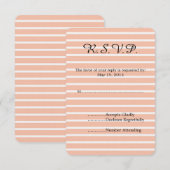 Peach and White Stripes Wedding RSVP Karte (Vorne/Hinten)