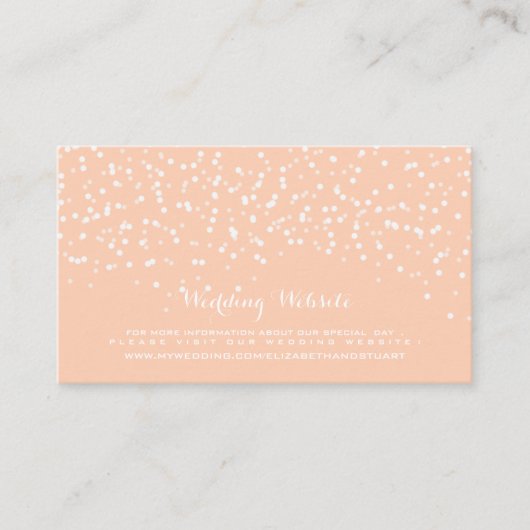Peach and White Wedding Confetti Muster Begleitkarte (Vorderseite)