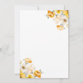 Peach and Yellow Minimalistisch Floral Wedding Einladung (Rückseite)