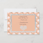 PEACH APRICOT HERZDIAMOND UAWG RESPONSE CARD RSVP KARTE (Rückseite)
