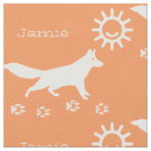 Peach Apricot Kinder Sunshine Fox Track Personalis Stoff (Nahaufnahme)