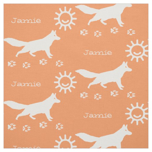 Peach Apricot Kinder Sunshine Fox Track Personalis Stoff (Muster)