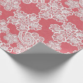 PEACH APRICOT LACE PATTERING PAPIERGESCHENKE GESCHENKPAPIER (Ecke)