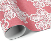 PEACH APRICOT LACE PATTERING PAPIERGESCHENKE GESCHENKPAPIER (Rolleneckpunkt)
