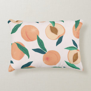 Peach Apricot: Tropisches nahtloses Muster. Dekokissen