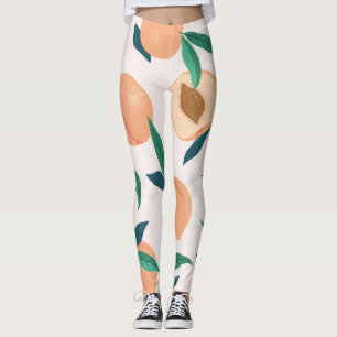 Peach Apricot: Tropisches nahtloses Muster. Leggings