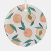 Peach Apricot: Tropisches nahtloses Muster. Ornament Aus Glas (Vorderseite)
