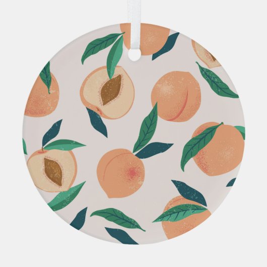 Peach Apricot: Tropisches nahtloses Muster. Ornament Aus Glas (Rückseite)
