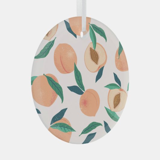 Peach Apricot: Tropisches nahtloses Muster. Ornament Aus Glas (Vorderseite Rechts)