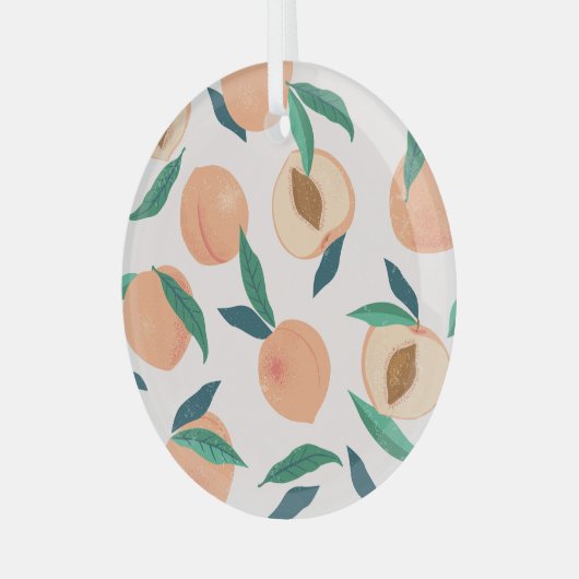 Peach Apricot: Tropisches nahtloses Muster. Ornament Aus Glas (Vorderseite links)