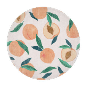 Peach Apricot: Tropisches nahtloses Muster. Schneidebrett