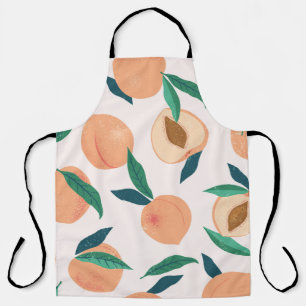 Peach Apricot: Tropisches nahtloses Muster. Schürze