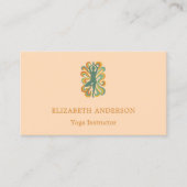 Peach apricot Yoga pose Instructor Visitenkarte (Vorderseite)