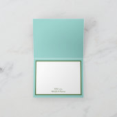 Peach Aqua Aquamarin Hochzeit Rose Blumenkohl Dankeskarte (Innenseite)