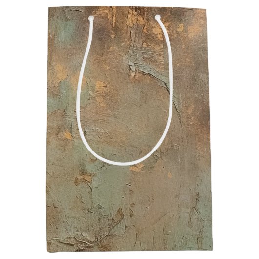 Peach Aqua Aquamarine Rose Gold Brautparty Hochzei Mittlere Geschenktüte (Vorderseite)