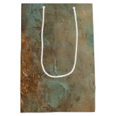 Peach Aqua Aquamarine Rose Gold Brautparty Hochzei Mittlere Geschenktüte (Rückseite)