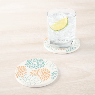 Peach Aqua Blütenblüten Getränkeuntersetzer