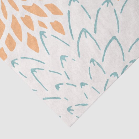 Peach Aqua Blütenblüten Seidenpapier (Detail)