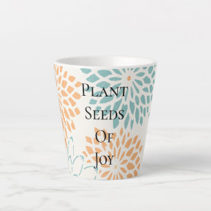 Peach Aqua Floral Blossoms Joem Gedicht Milchtasse