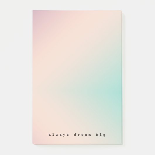Peach Aqua Gefärbte Krawatte inspirierendes Traumz Post-it Klebezettel (Vorderseite)