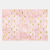 Peach Aqua Green Tropical Blätter (Vorderseite 3)