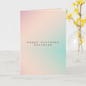 Peach Aqua Tie Dye Ombre Karte (Gelbe Blume)